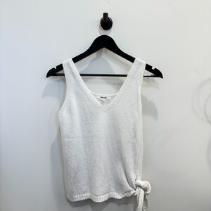 Splendid White Knit Sweater Tank Top with Side Tie